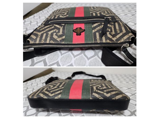 Messenger Caleido Web GG Supreme Gucci Nero/Beige - vista 6