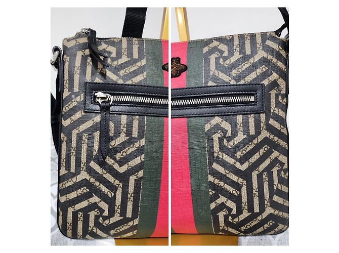 Messenger Caleido Web GG Supreme Gucci Nero/Beige - vista 8