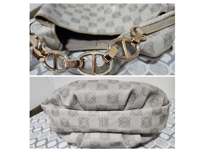 Loewe Bounce Vintage Leder Schultertasche Grau - Ansicht 4