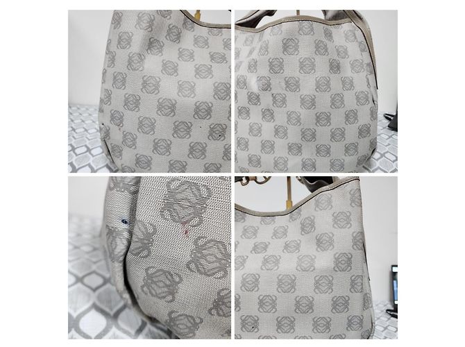 Loewe Bounce Vintage Leder Schultertasche Grau - Ansicht 5