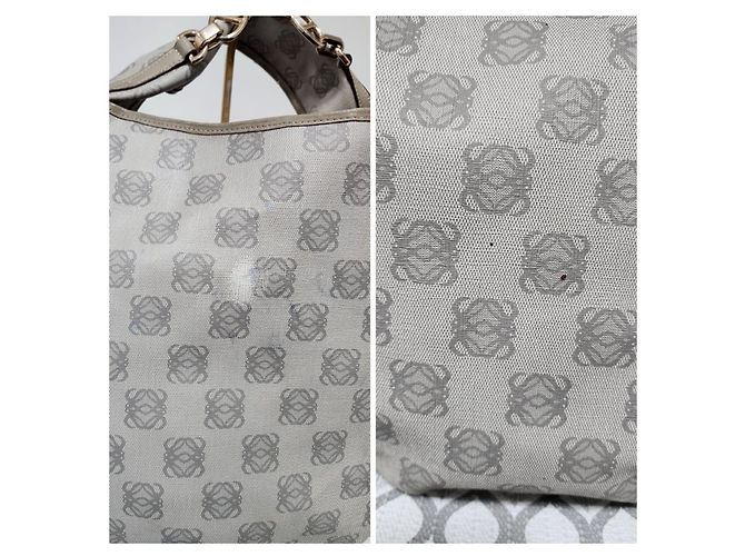 Loewe Bounce Vintage Leder Schultertasche Grau - Ansicht 6