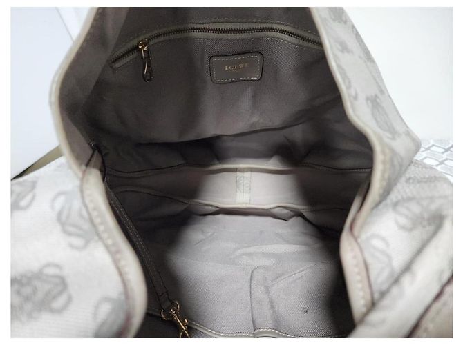 Loewe Bounce Vintage Leder Schultertasche Grau - Ansicht 9