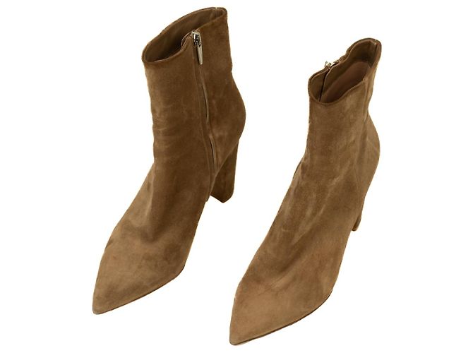 Botines Gianvito Rossi Piper de ante marrón Castaño - vista 2