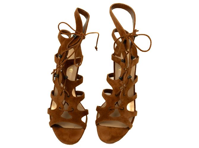 Sandali Christian Louboutin Amazoudur 85 in suede marrone - vista 2