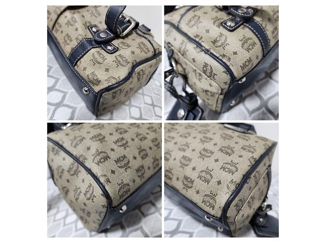 Borsa a Spalla in Pelle PVC MCM con Tasca Nera/Grigia Nero Grigio - vista 12