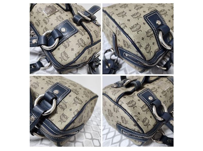 Borsa a Spalla in Pelle PVC MCM con Tasca Nera/Grigia Nero Grigio - vista 13