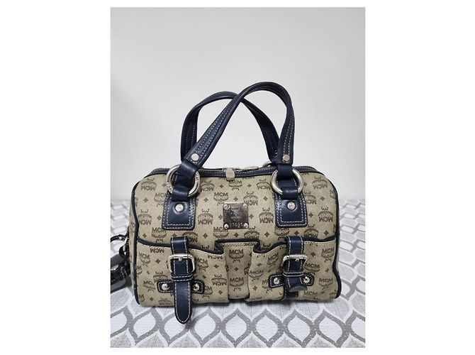 Borsa a Spalla in Pelle PVC MCM con Tasca Nera/Grigia Nero Grigio - vista 5