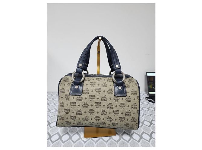 Borsa a Spalla in Pelle PVC MCM con Tasca Nera/Grigia Nero Grigio - vista 6