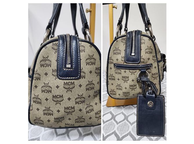 Borsa a Spalla in Pelle PVC MCM con Tasca Nera/Grigia Nero Grigio - vista 7