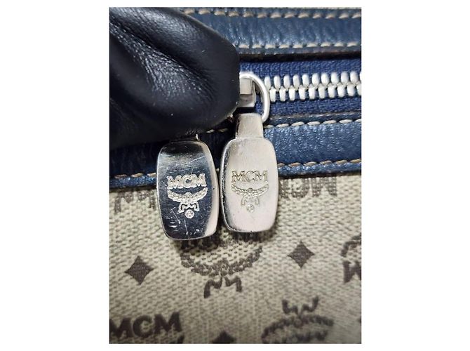 Borsa a Spalla in Pelle PVC MCM con Tasca Nera/Grigia Nero Grigio - vista 8