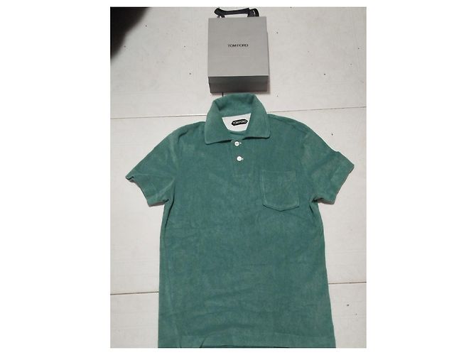 Polo Tom Ford in cotone verde - vista 3