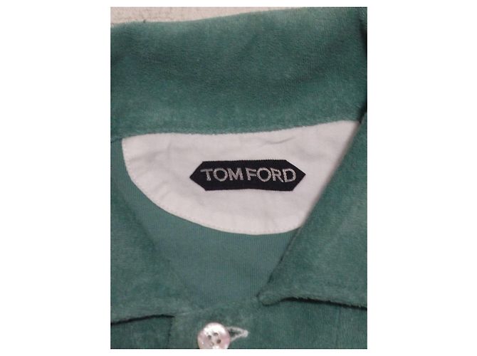 Polo Tom Ford in cotone verde - vista 6