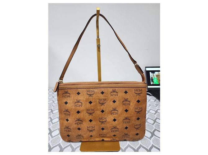 Borsa a Spalla Pochette Visetos MCM Marrone - vista 3
