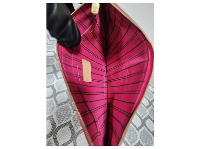 LOUIS VUITTON Monogram Neverfull MM GM Pochette Marrone - vista 5