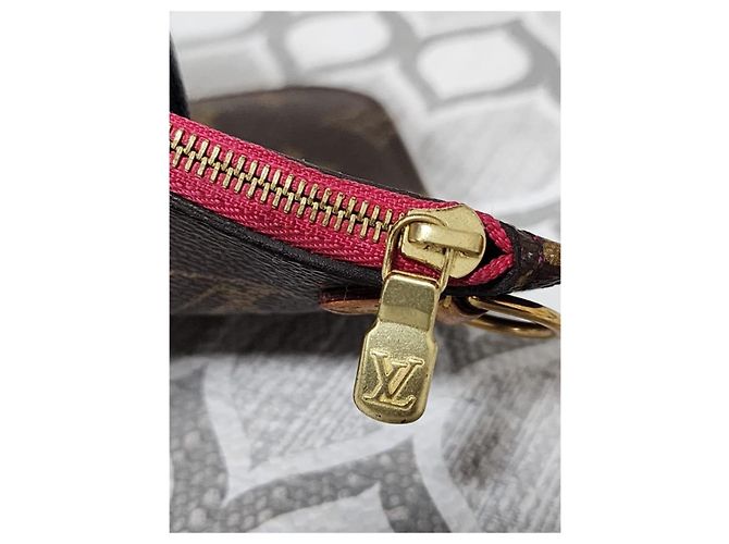LOUIS VUITTON Monogram Neverfull MM GM Pochette Marrone - vista 6