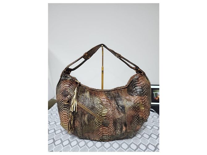 Große Hobo-Tasche aus Pythonleder Salvatore Ferragamo braun - Ansicht 10