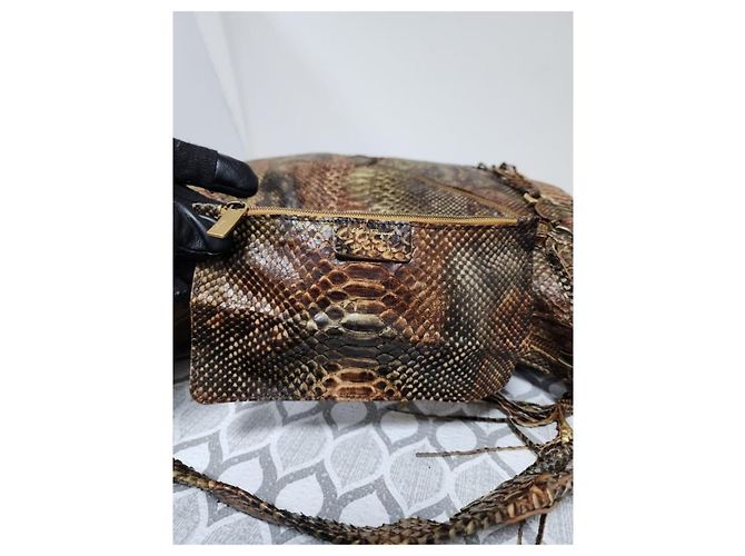 Große Hobo-Tasche aus Pythonleder Salvatore Ferragamo braun - Ansicht 11