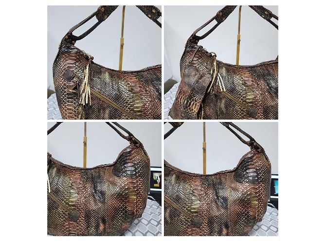 Große Hobo-Tasche aus Pythonleder Salvatore Ferragamo braun - Ansicht 4