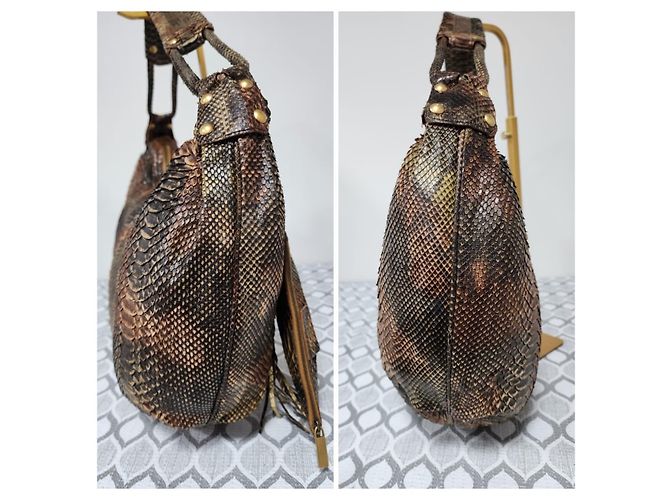 Große Hobo-Tasche aus Pythonleder Salvatore Ferragamo braun - Ansicht 5