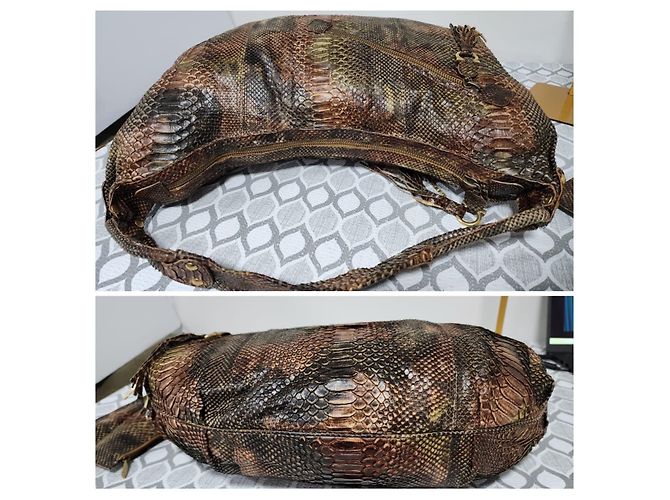 Große Hobo-Tasche aus Pythonleder Salvatore Ferragamo braun - Ansicht 6