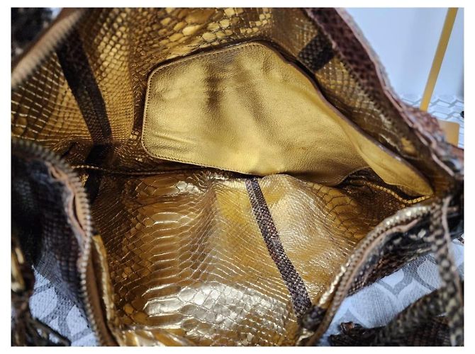 Große Hobo-Tasche aus Pythonleder Salvatore Ferragamo braun - Ansicht 7