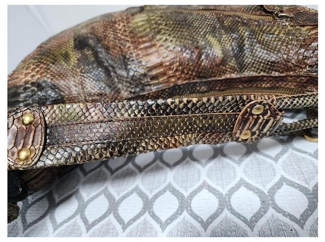 Große Hobo-Tasche aus Pythonleder Salvatore Ferragamo braun - Ansicht 8