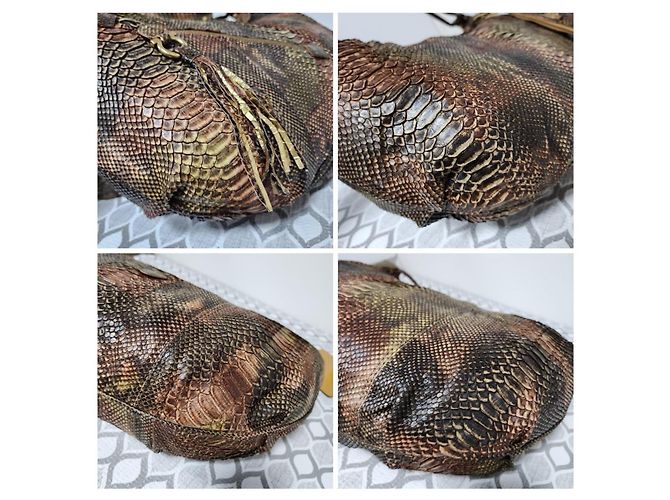 Große Hobo-Tasche aus Pythonleder Salvatore Ferragamo braun - Ansicht 9
