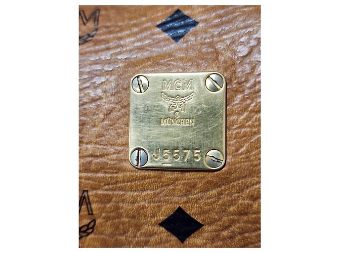 Borsa Boston in pelle Visetos MCM Cognac - vista 2