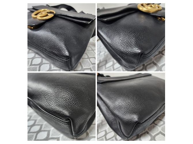 Borsa a Spalla Grande Marmont Double G Gucci Nera Nero - vista 11