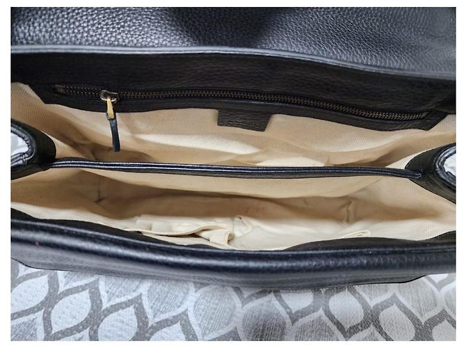 Borsa a Spalla Grande Marmont Double G Gucci Nera Nero - vista 12
