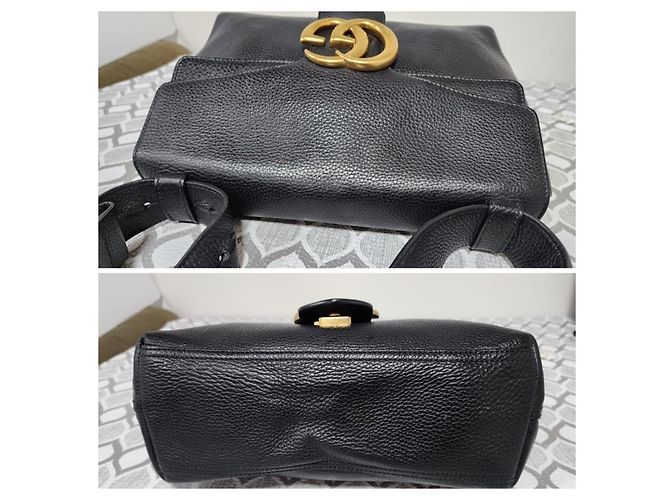 Borsa a Spalla Grande Marmont Double G Gucci Nera Nero - vista 8