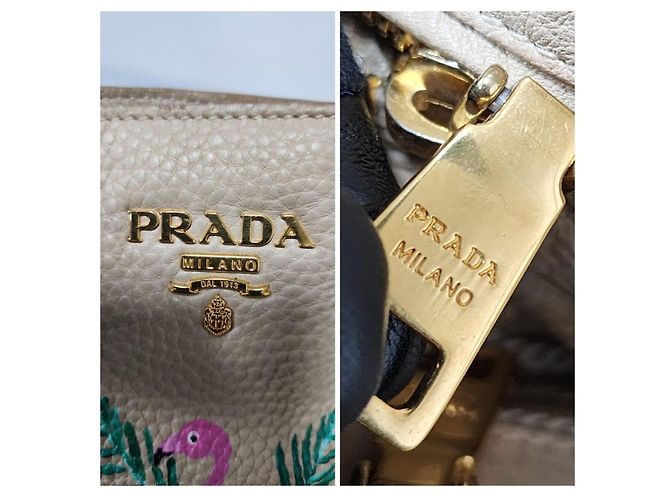 Prada Limited Edition bestickte Flamingo Tote Bag Beige - Ansicht 5