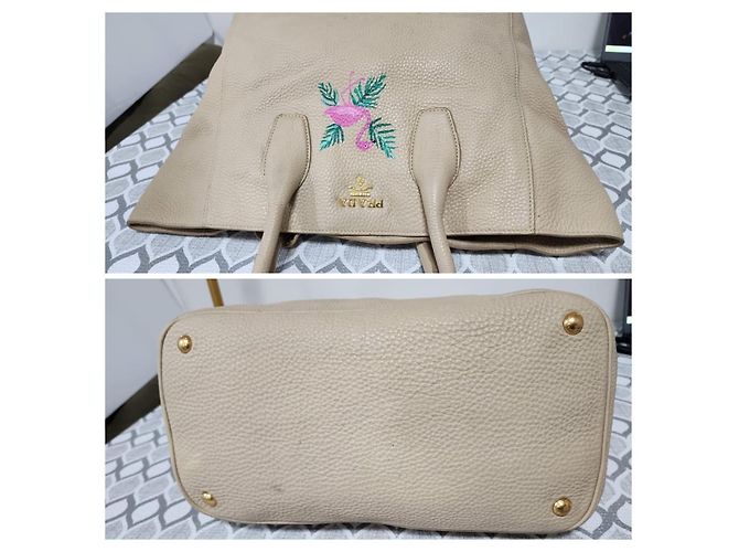 Prada Limited Edition bestickte Flamingo Tote Bag Beige - Ansicht 7