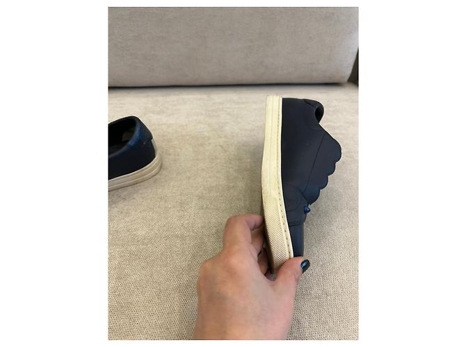 Sneakers Fendi Rockoko in pelle blu Blu navy - vista 5