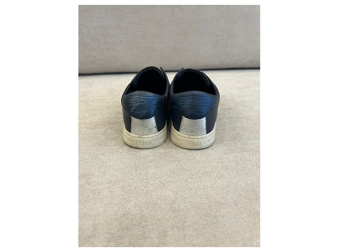Sneakers Fendi Rockoko in pelle blu Blu navy - vista 7