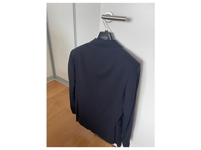 Navy Blue Wool Versace Suit Dark blue - view 10