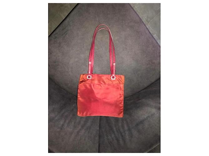 Borsa a Spalla in Nylon Prada Rosso - vista 2