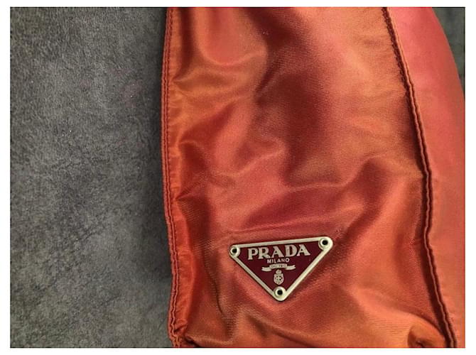 Borsa a Spalla in Nylon Prada Rosso - vista 3