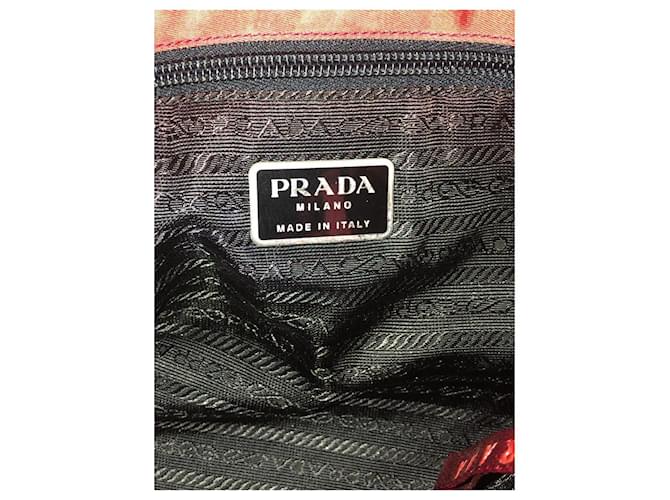 Borsa a Spalla in Nylon Prada Rosso - vista 9