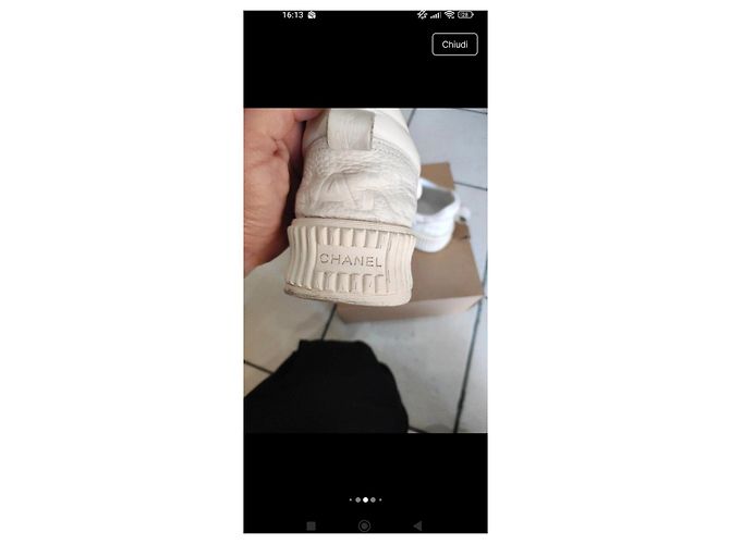 Chanel Weiße Ledersneaker - Ansicht 3