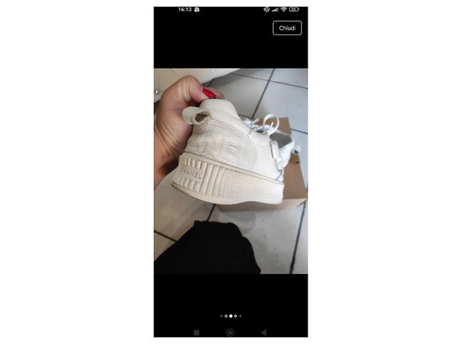 Chanel Weiße Ledersneaker - Ansicht 5