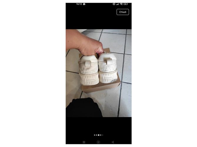 Chanel Weiße Ledersneaker - Ansicht 7