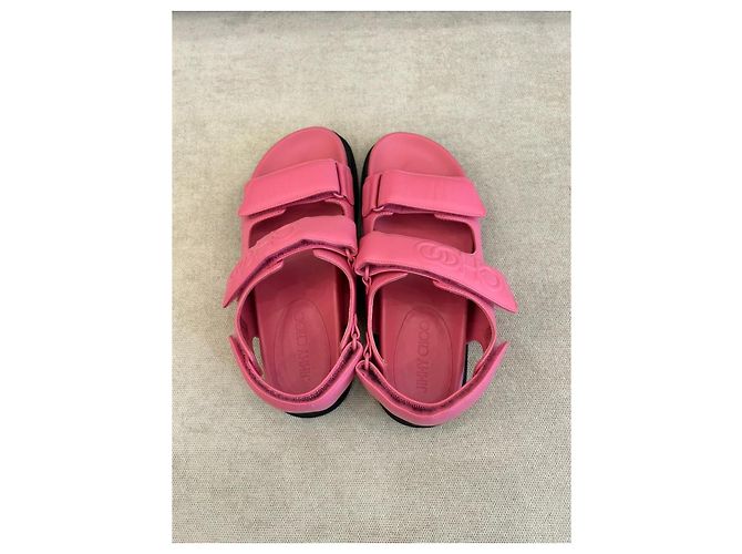 Sandali piani Jimmy Choo in pelle nappa rosa - vista 2