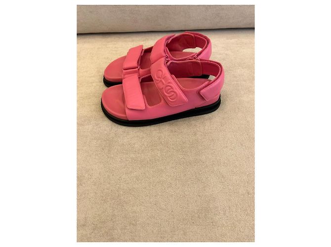 Sandali piani Jimmy Choo in pelle nappa rosa - vista 4