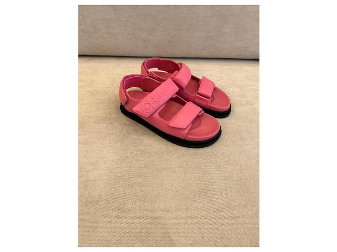 Sandali piani Jimmy Choo in pelle nappa rosa - vista 5