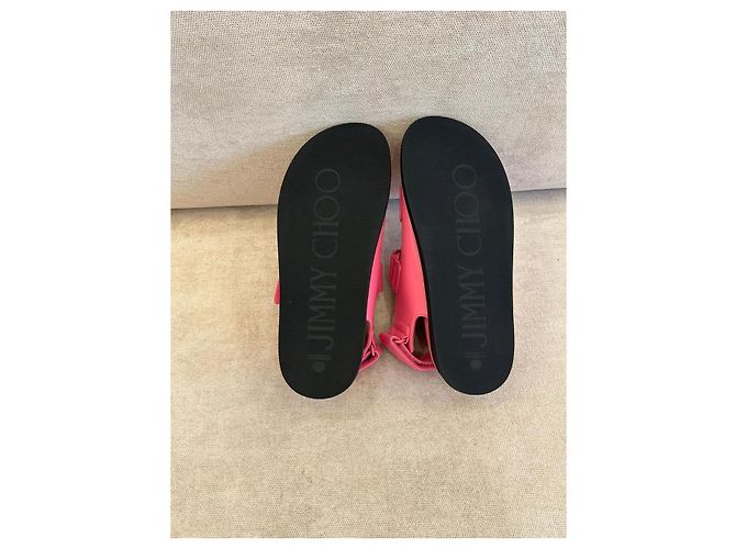 Sandali piani Jimmy Choo in pelle nappa rosa - vista 6