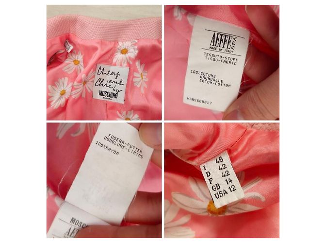 Moschino Cheap And Chic Moschino rosa Jacke mit Gänseblümchenfutter 1990er Pink - Ansicht 11