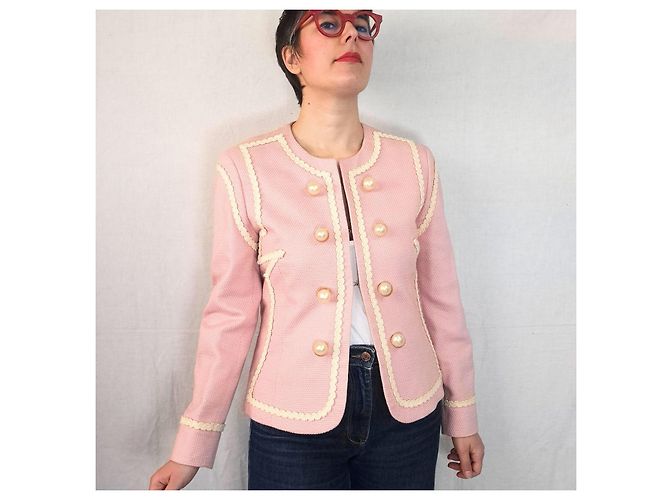 Moschino Cheap And Chic Moschino rosa Jacke mit Gänseblümchenfutter 1990er Pink - Ansicht 4