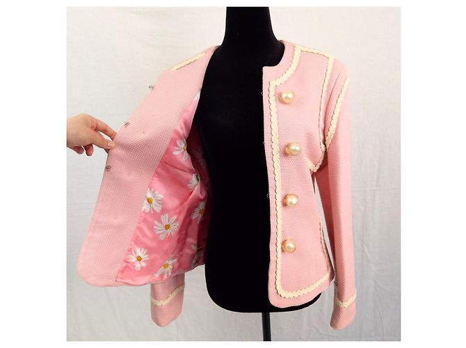 Moschino Cheap And Chic Moschino rosa Jacke mit Gänseblümchenfutter 1990er Pink - Ansicht 6