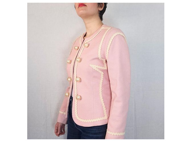 Moschino Cheap And Chic Moschino rosa Jacke mit Gänseblümchenfutter 1990er Pink - Ansicht 7
